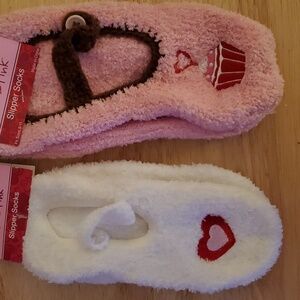 Two Pair Cupcake and Heart Slipper Sock